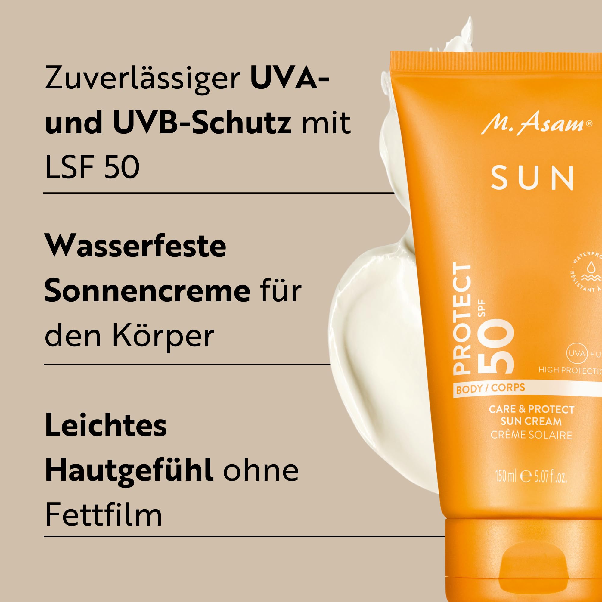 m-asam-sun-care-protect-k-rper-sonnencreme-lsf-50-150-ml image 2