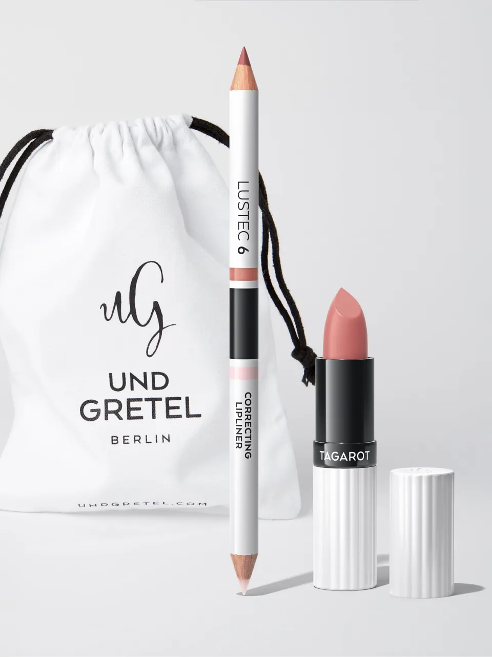 und-gretel-powder-rose-lips-set-2-nuancen-jute-tasche image 1