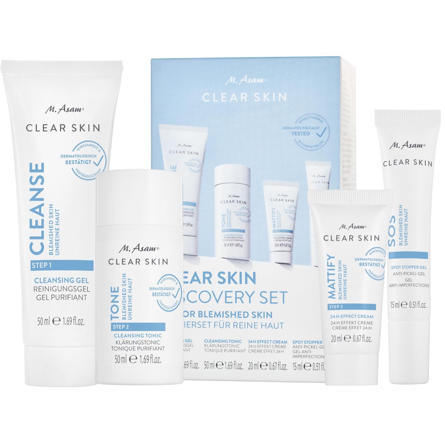 m-asam-clear-skin-discovery-set-4-teilig-unreine-haut image 1